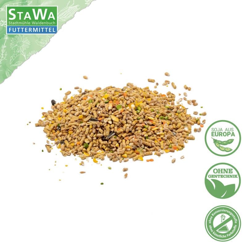 StaWa Kombi Hühnerfutter-Mix | ohne Gentechnik | Alleinfutter + Bierhefe und Oregano-Öl – Detailbild 1 – jetzt kaufen bei Stadtmühle Waldenbuch Onlineshop