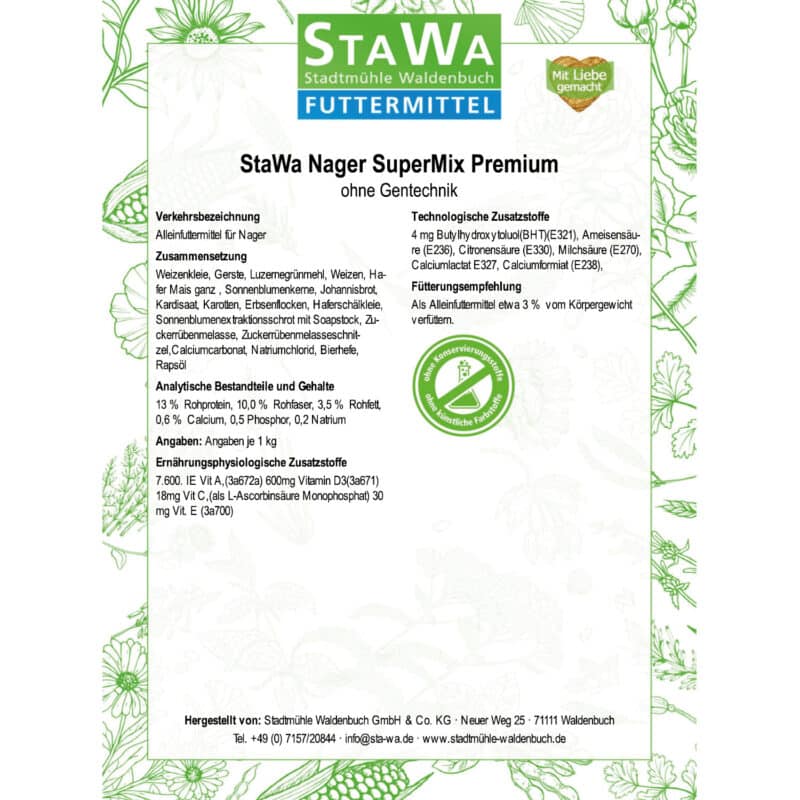 StaWa Nagerfutter SuperMix 25 kg – Detailbild 1 – jetzt kaufen bei Stadtmühle Waldenbuch