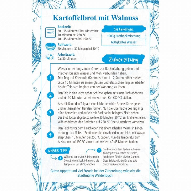 Kartoffelbrot mit Nuss | Brotbackmischung – Detailbild 1 – jetzt kaufen bei Stadtmühle Waldenbuch