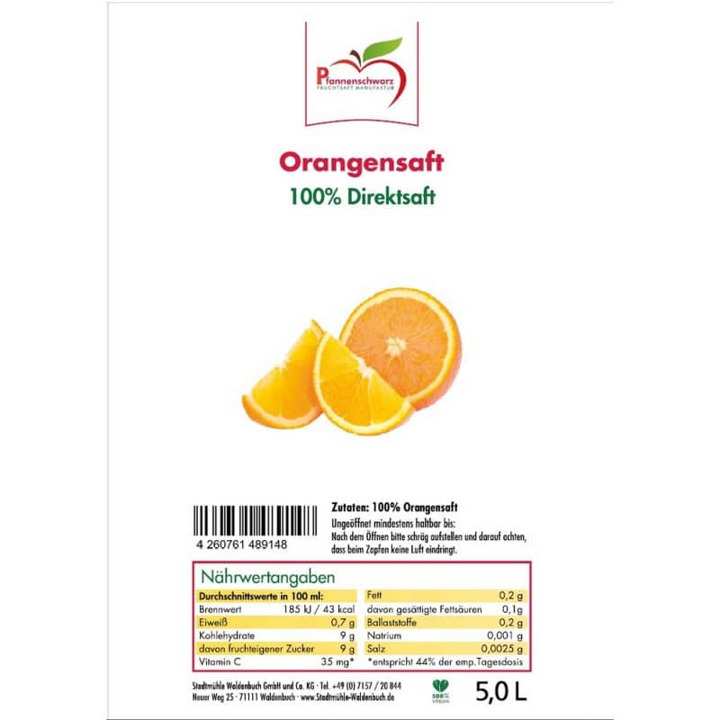 Orangensaft Etikett