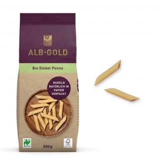 ALB-GOLD Bio Dinkel Pasta Penne (Naturland) – jetzt kaufen bei Stadtmühle Waldenbuch Onlineshop