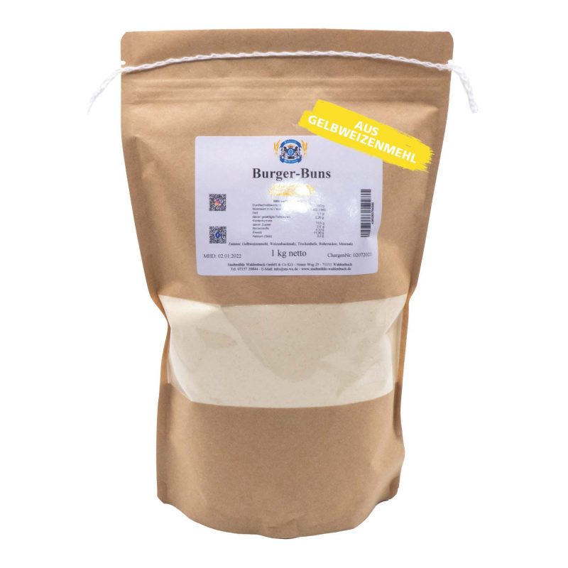 Brioche Burger Buns Backmischung aus Gelbweizenmehl 1 kg – Detailbild 1 – jetzt kaufen bei Stadtmühle Waldenbuch