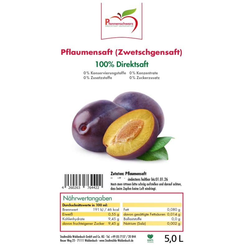 Pflaumensaft Zwetschgensaft 100% Direktsaft | Muttersaft | 5 L Bag in Box – Detailbild 2 – jetzt kaufen bei Stadtmühle Waldenbuch