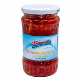 Glas Tomatenpaprika in Streifen