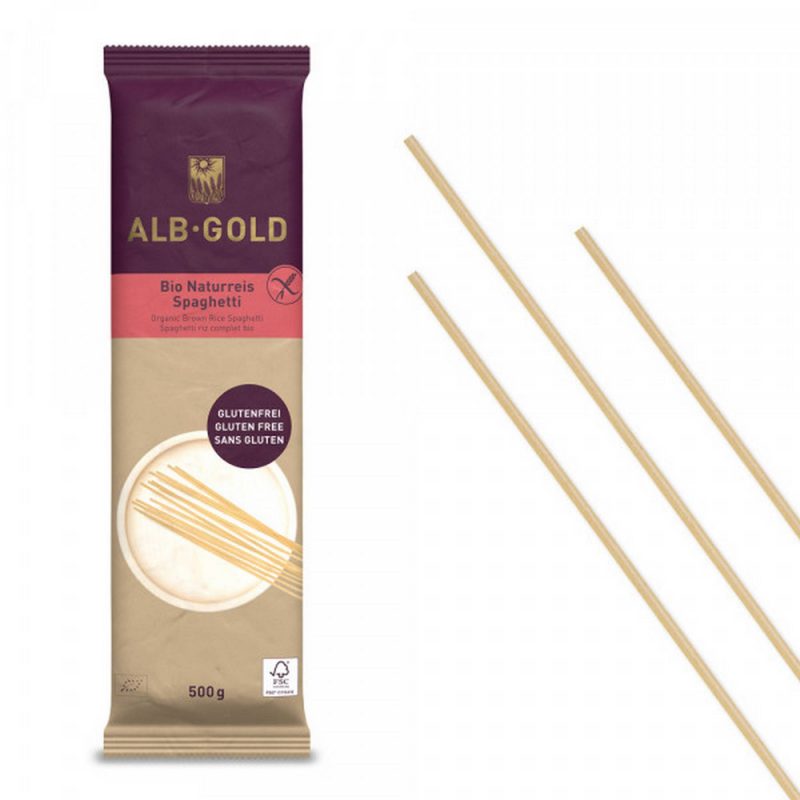Verpackung Albgold Naturreis Spaghetti