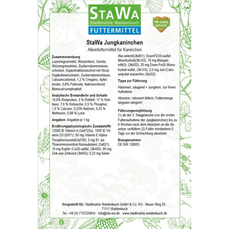 StaWa Jungkaninchenfutter | Absetzfutter – Detailbild 1 – jetzt kaufen bei Stadtmühle Waldenbuch