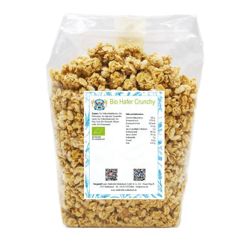 Bio Hafer Crunchy Knusper Müsli – jetzt kaufen bei Stadtmühle Waldenbuch