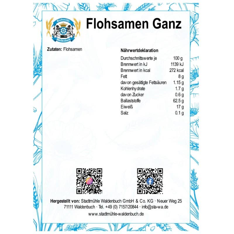 Flohsamen Ganz – Detailbild 2 – jetzt kaufen bei Stadtmühle Waldenbuch