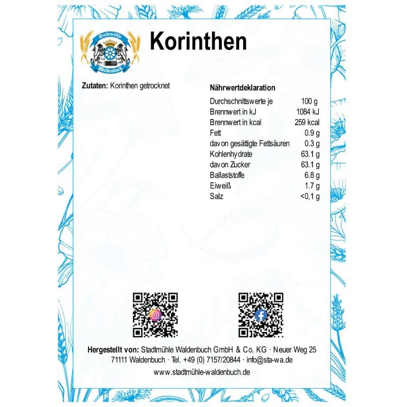 Korinthen – Detailbild 1 – jetzt kaufen bei Stadtmühle Waldenbuch
