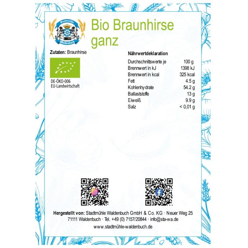 Bio Braunhirse ganz – Detailbild 2 – jetzt kaufen bei Stadtmühle Waldenbuch