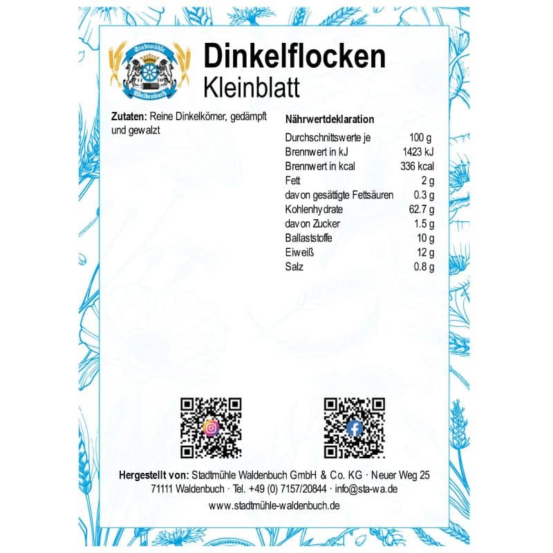 Dinkelkleinblattflocken – Detailbild 2 – jetzt kaufen bei Stadtmühle Waldenbuch