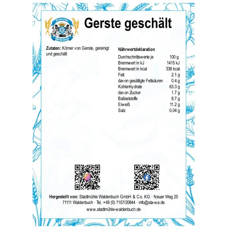 Gerste geschält – Detailbild 2 – jetzt kaufen bei Stadtmühle Waldenbuch
