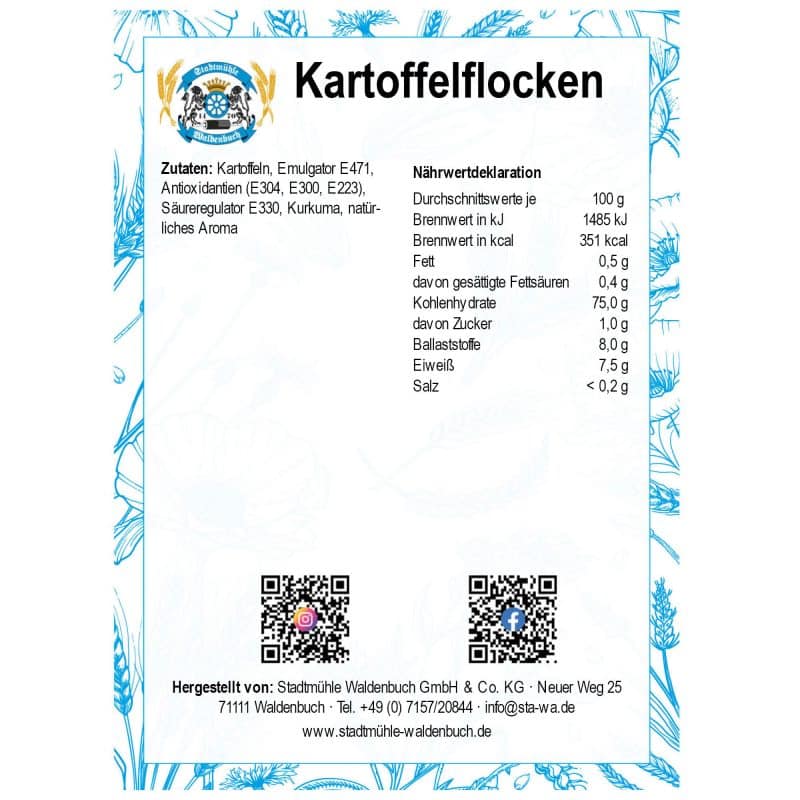 Kartoffelflocken – Detailbild 2 – jetzt kaufen bei Stadtmühle Waldenbuch