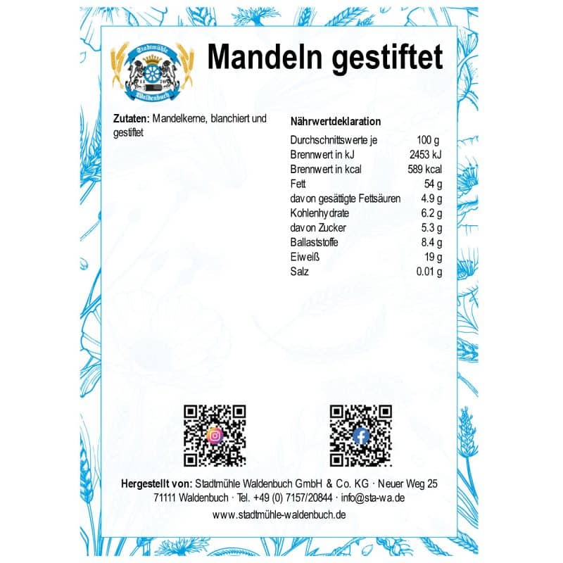 Mandeln gestiftet – Detailbild 2 – jetzt kaufen bei Stadtmühle Waldenbuch