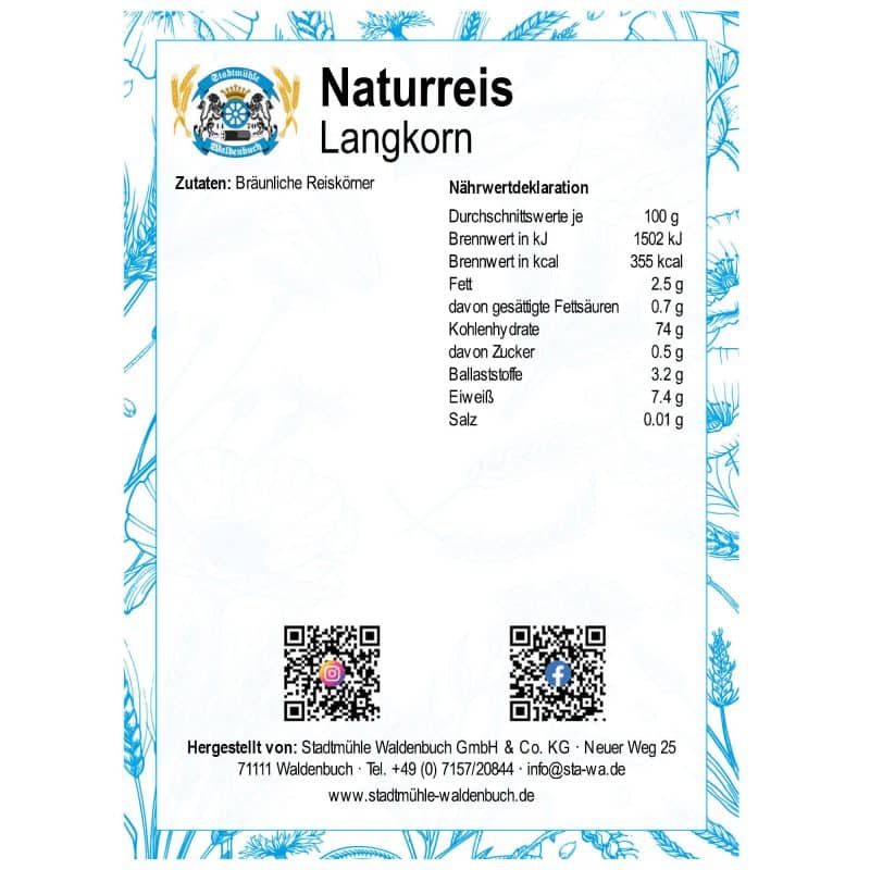 Naturreis Langkorn – Detailbild 1 – jetzt kaufen bei Stadtmühle Waldenbuch