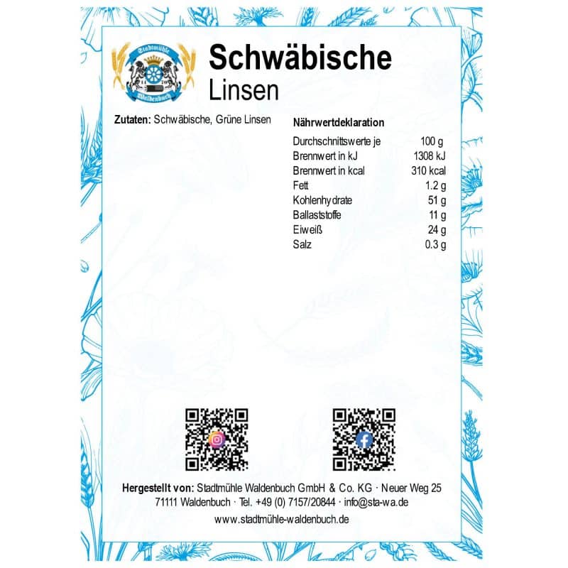 Schwäbische Linsen – Detailbild 2 – jetzt kaufen bei Stadtmühle Waldenbuch