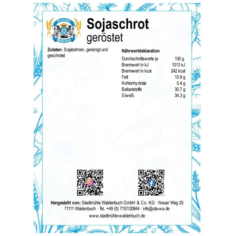 Sojaschrot geröstet – Detailbild 2 – jetzt kaufen bei Stadtmühle Waldenbuch