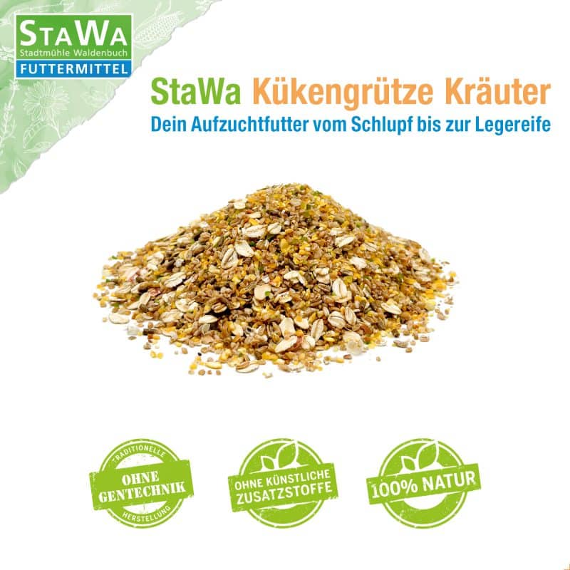 StaWa Kükengrütze Kräuter, Alleinfutter für Hühnerküken – Detailbild 1 – jetzt kaufen bei Stadtmühle Waldenbuch