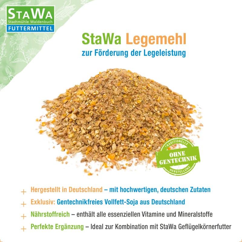StaWa Legemehl | Ergänzungsfutter für Legehennen | ohne Gentechnik – Detailbild 1 – jetzt kaufen bei Stadtmühle Waldenbuch
